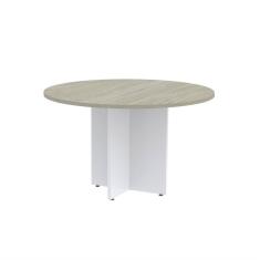 Mesa Reunião Redonda Mrr1100p25pp Nogueira casblanca/Branco