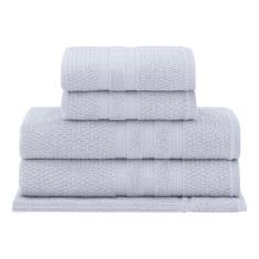 Jogo Toalha De Banho 5 Peças 100% Algodão Vanilla Prata Buddemeyer