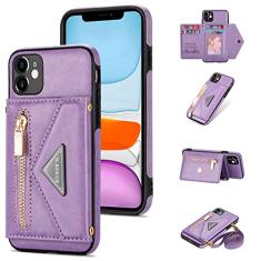 Furiet Capa carteira compatível com iPhone 11 Pro 5.8 com suporte para cartão de crédito e alça de ombro PU couro com zíper bolso flip capa carteira para iPhone 11pro iPhone 11 i XI 11s 11pro feminino
