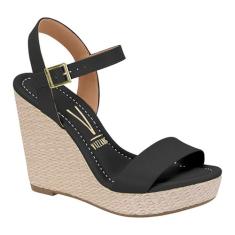 Sandália Feminina Anabela Preto Santorine Vizzano 6283.2000