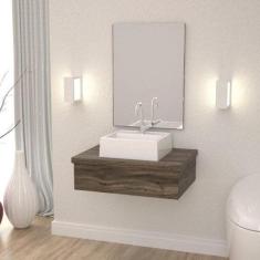 Conjunto para Banheiro Gabinete com Cuba Q32 e Espelheira 601W Metrópo