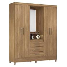 Guarda Roupa Capelinha Pérsia 4 Portas Amêndola Com Espelho - Demóbile Amêndola