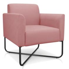 Poltrona Marisa Suede Rose Base X Industrial Preta Drossi - D' ROSSI