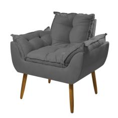 Poltrona Decorativa Opala Pés Palito - Sala, Recepção