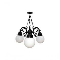 Lustre Colonial para Teto com Corrente em Alumínio 03 Globos