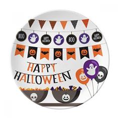Bandeira Ghost Fear Halloween Corpse Prato Decorativo de Porcelana Salver Prato de Jantar