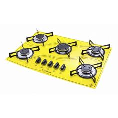 Fogão Cooktop Lines Colors 5 Queimadores Bivolt Amarelo Safanelli