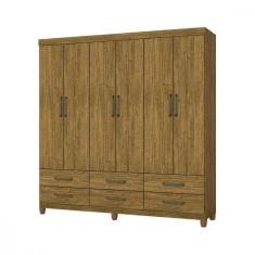 Guarda Roupa D22 6 Portas 6 Gavetas Com Pés Carioca Móveis Freijó