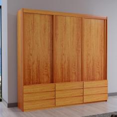 Guarda-Roupa ECO 07 100% MDF 3 Portas 9 Gavetas Bom Pastor