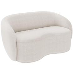 Sofá 3 Lugares 180cm Sala De Estar Living Oscar K01 Bouclê Creme