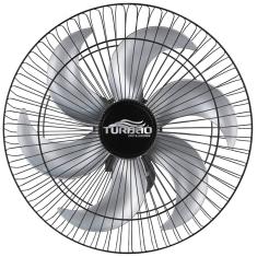 Ventilador de Parede Oscilante 50cm Preto/Prata Turbão 130W Bivolt Voltagem:Bivolt
