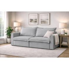 Sofá Cama Paris Casal Retrátil e Reclinável 1,80m em Linho Sofatec, Ci