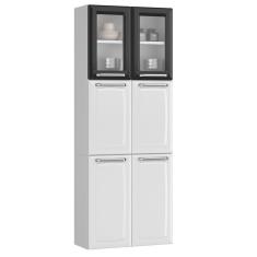 Paneleiro de Cozinha Luce IPLDV-70 MX - Branco/Preto - Aço/Duplo c/ 6 Portas - 2 c/vidro