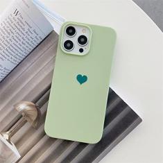 Capa de telefone Candy Color Love Heart para iphone 14 13 12 Mini 11 Pro XS Max 8 7 Plus X XR SE 2 3 Silicone Soft TPU Back Cover, verde, para iPhone 14
