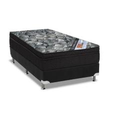 Cama Box Solteiro: Colchão Molas Bonnel Ortobom Nanolastic ISO Firme + Base CRC Suede Black(88x188)