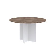 Mesa Reunião Redonda Mrr1100p25pp Walnut/Branco