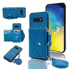 Capa carteira compatível com Samsung Galaxy S10e com alça de ombro transversal e suporte de couro para cartão de crédito, acessórios para celular para Glaxay S 10e Gaxaly 10se Galaxies Se10 meninas