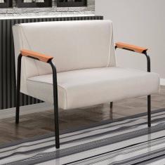 Namoradeira Braços Fixo Decorativa Jade Bege