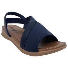Sandália Casual Feminina Usaflex Confortável Para Joanetes Com Elásticos Laterais AA3008 - Marinho