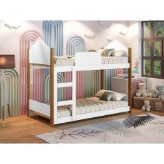 Beliche Infantil Magia Branco Grenat Com Colchões - Gabrielli Móveis