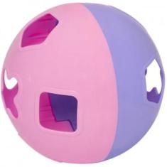 Bola Didática Brinquedo Com Blocos De Encaixar Mercotoys Rosa