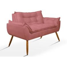 Sofá Namoradeira Confortável Sala de Estar  Balaqui Decor, Rosa