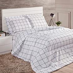 Edredom Atual Solteiro 02 Peças Quadriculado