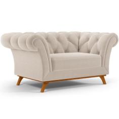 Sofá 2 Lugares Para Sala de Estar Império 150 cm D02 Bouclê Creme C-54