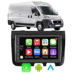 Kit Multimidia Android 7 Pol Ducato 2018 a 2021 Carplay + Moldura Pain