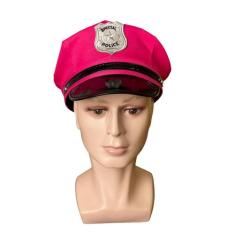 Quepe Policial Rosa Adulto Com Emblema Fantasia Carnaval - Lynx