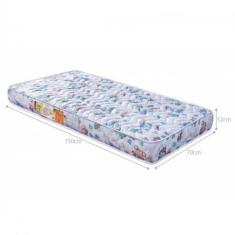 Colchão Mini Cama Com Espuma Selada D18 70x12x150 Ursinhos