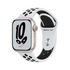 Apple Watch Nike Series 7 gps, 41mm caixa Estelar de alumínio Pulseira esportiva Nike platina/preta