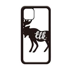 Capa de alce preto e branco animal para iPhone 12 Pro Max para Apple Mini Mobile Case Shell