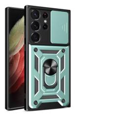 Capa à prova de choque para Samsung S23 Ultra S22 Plus S21 FE Note20 Capa de proteção para câmera para Galaxy A73 A53 A51 A71 A33 A13, verde escuro, para Samsung S23