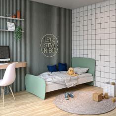 Cama Infantil Solteiro em MDF e Madeira Arco-Íris Verde - Straub Web
