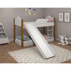 Beliche Infantil com Escorregador Juvenil Luiza - Branco e Mel - BABY 