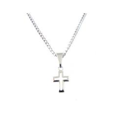 Cordão Colar Crucifixo Cruz Religioso Aço Inox - Milena Folheados