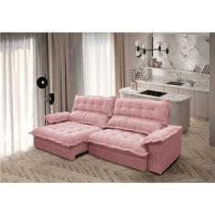 Sofá Retrátil e Reclinável 2,50 Metros Veludo Marquês Gralha Azul, Ros