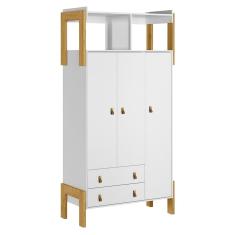 Guarda Roupa Quarto Infantil Bebê 3 Portas 2 Gavetas com Nicho Fantasia 4375