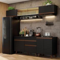 Armário De Cozinha Completa 260cm Preto Reims 11 Preto - MADESA