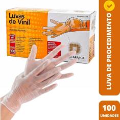 Luva De Procedimento De Vinil G Com Pó (C/100) - Descarpack