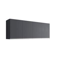 Armário Aéreo Andréia Para Cozinha Com 4 Portas 150 Cm Cinza Fosco