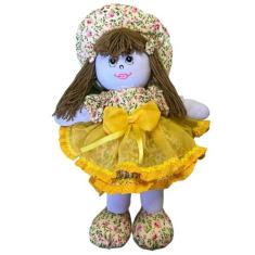 Boneca de Pano Brinquedo Decoração 50cm Floral Laço Bebê Meninas Artes