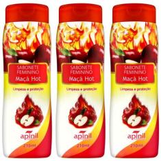 Kit 3 Sabonete Líquido Feminino Maçã Hot Limpeza e Proteção - Apinil