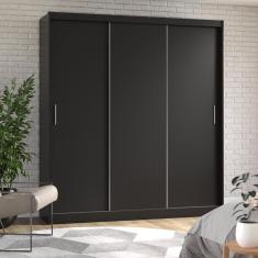Guarda-Roupa Casal 3 Portas de Correr Muriqui Maxx Cabecasa Madeiramadeira Preto