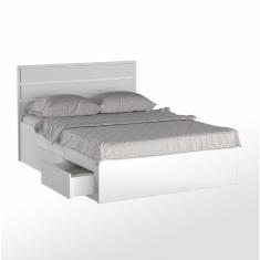 Cama De Casal Queen Com Cabeceira 167Cm 4 Gavetas Dreams F04 Branco - Mpozenato