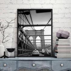 Quadro Decorativo Fotografia Ponte De Brooklyn 45X34Cm - Quadros On-Li