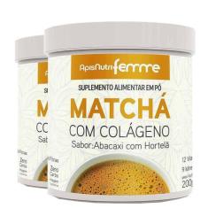 Kit 2 Matcha Solúvel Apisnutri Femme 200G Abacaxi Com Hortelã