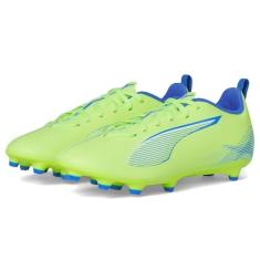 PUMA Tênis infantil unissex Ultra Play Firm Ground (criança pequena), Fizzy Apple/PUMA Branco/Bluemazing, 16