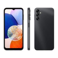 Smartphone Samsung Galaxy A14 4 128GB Preto, com sistema rápido e desi